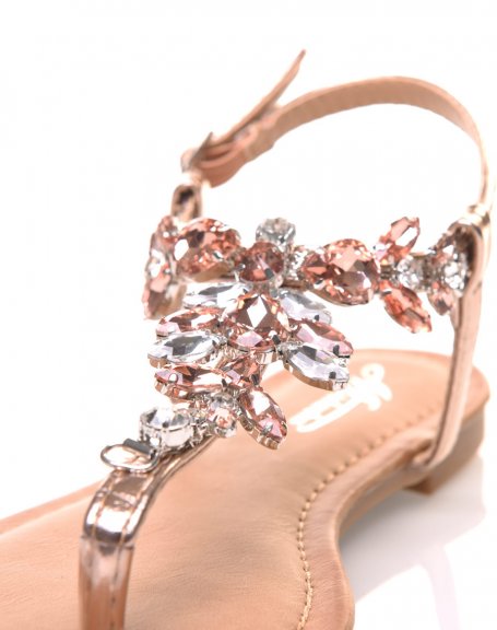 Bare feet champagne jewel rhinestone detail