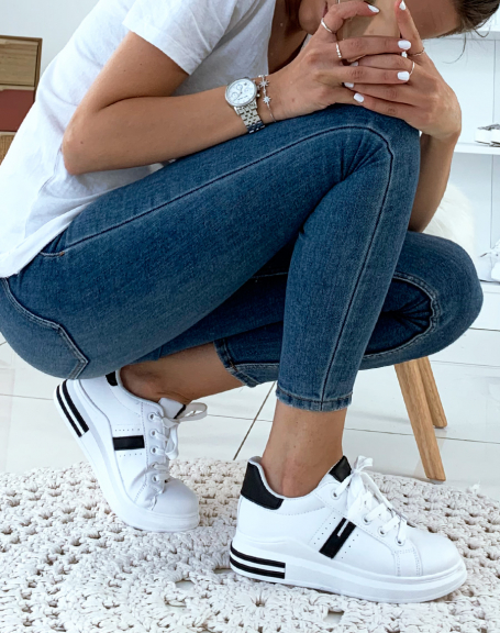 Black and white sneakers
