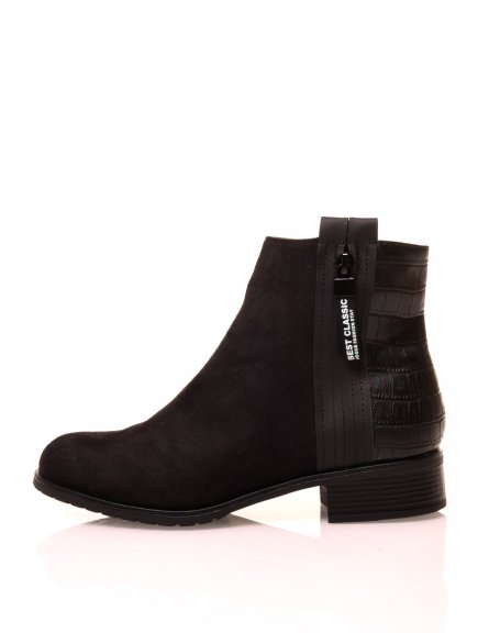 Black bi-material Chelsea boots