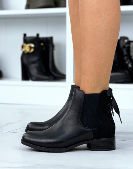 Black Chelsea boots with bow