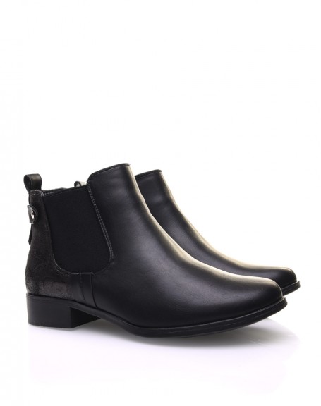 Black Chelsea boots with glittery yoke