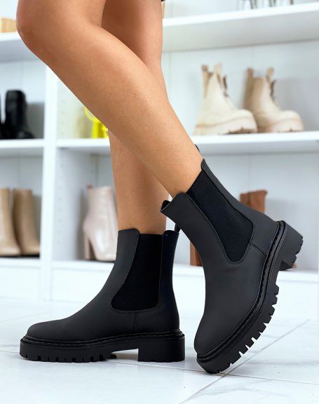 Black Chelsea Boots with Square Toe