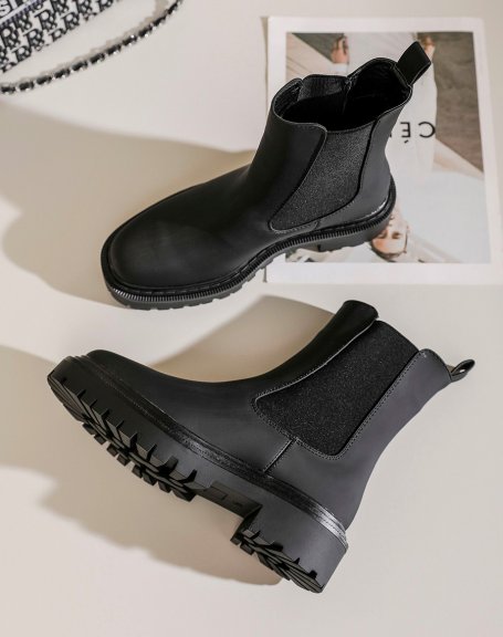 Black Chelsea Boots with Square Toe