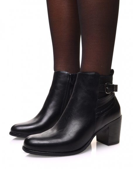 Black Chelsea boots with thin straps