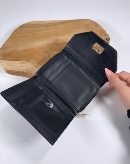 Black coin purse with gold detail