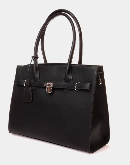 Black elegant tote handbag