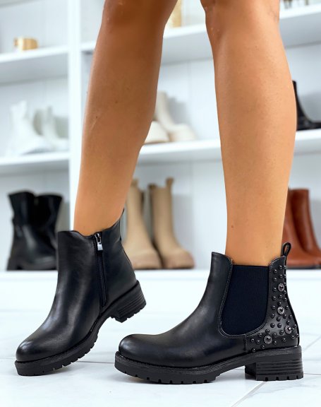 Black embellished Chelsea boots