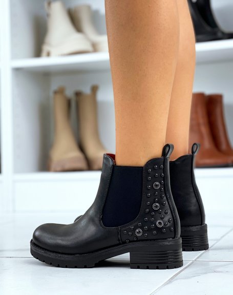 Black embellished Chelsea boots