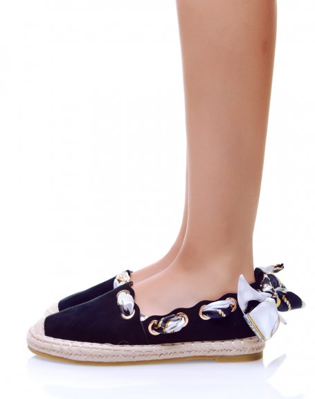 Black espadrilles with ribbons