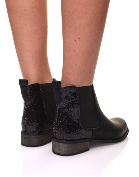 Black glitter Chelsea boots