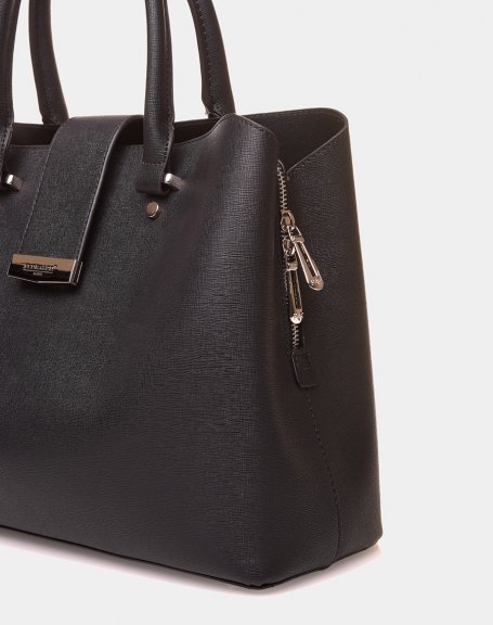Black handbag with loving strap