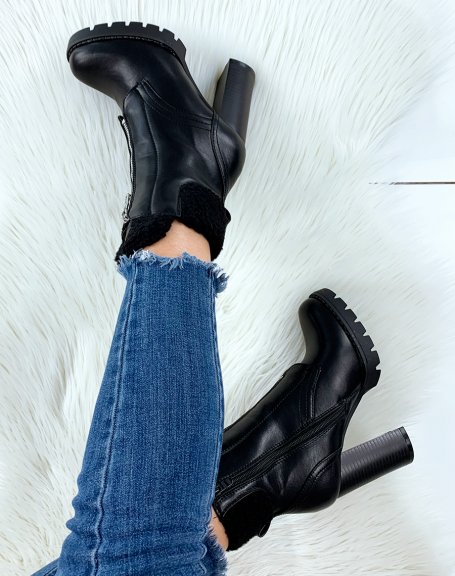 Black heeled ankle boots