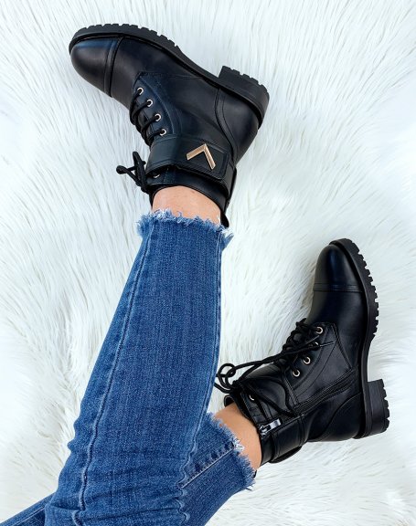 Black high ankle boots