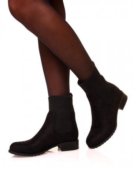Black high ankle boots