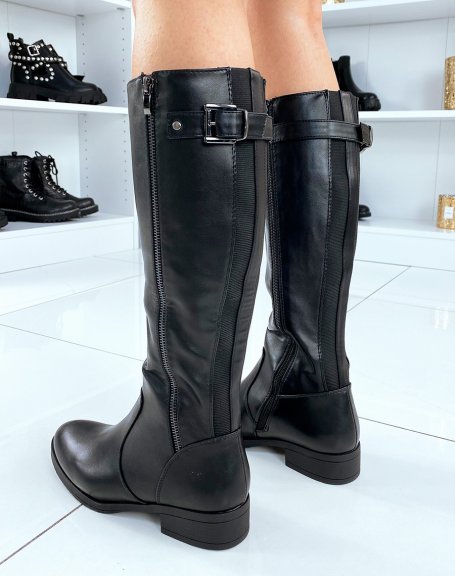 Black high boots with double closure