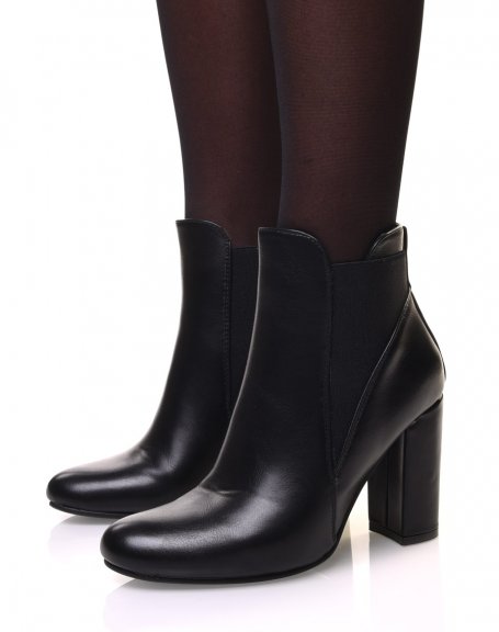 Black high heel ankle boots