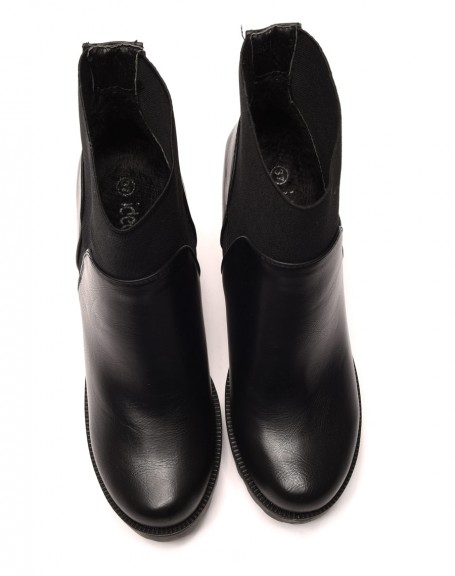 Black high heel chelsea boots