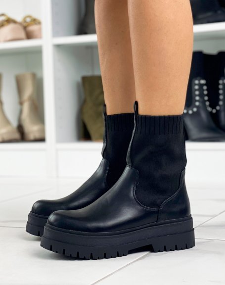 Black high sock boots