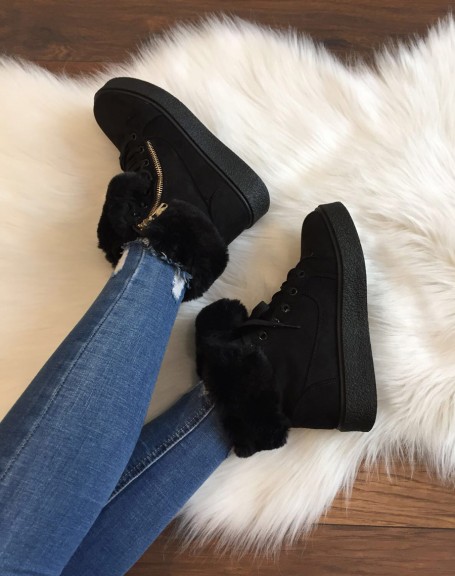 Black high-top shoes