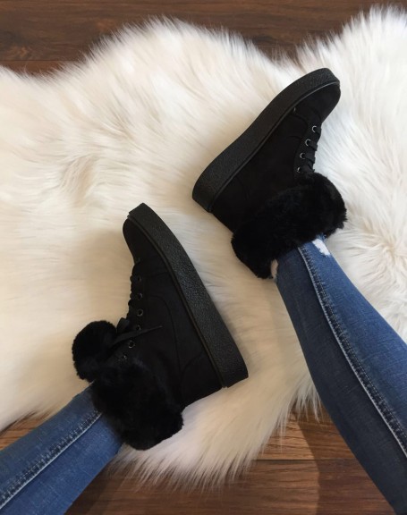 Black high-top shoes