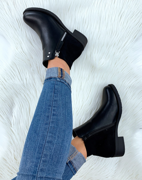 Black low ankle boots