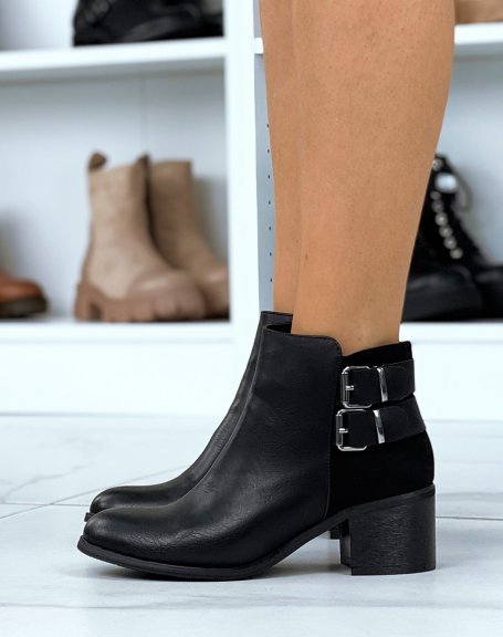 Black low heeled ankle boots