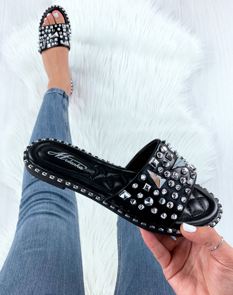 Black mules with studs