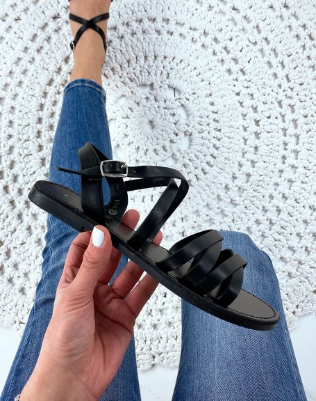 Black multi-strap sandals