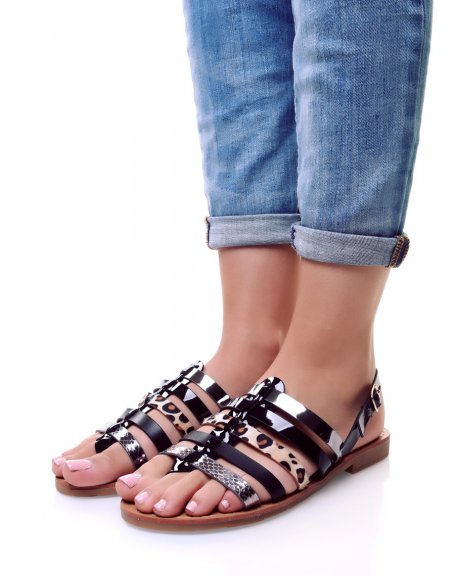 Black multi-strap sandals