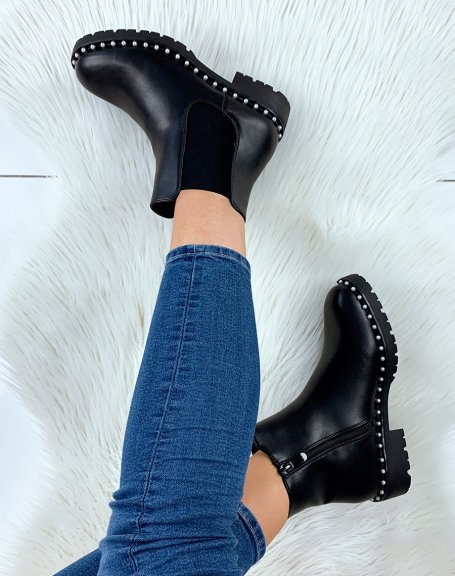 Black pearl Chelsea boots