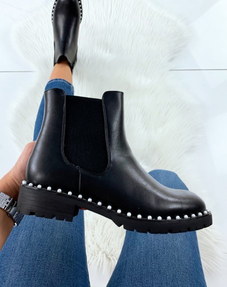 Black pearl Chelsea boots