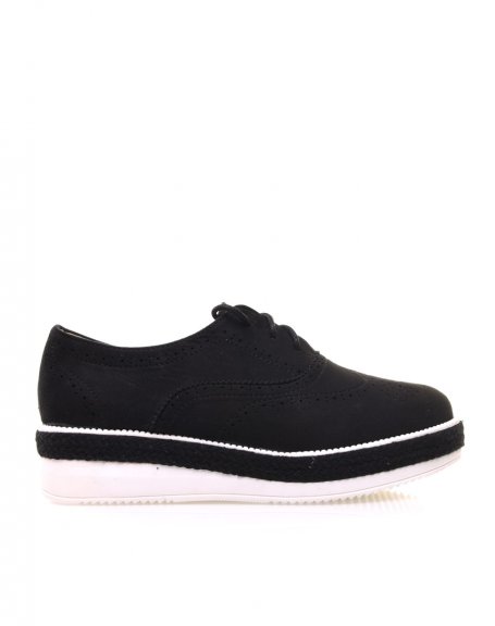 Black perforated derbies with chunky soles