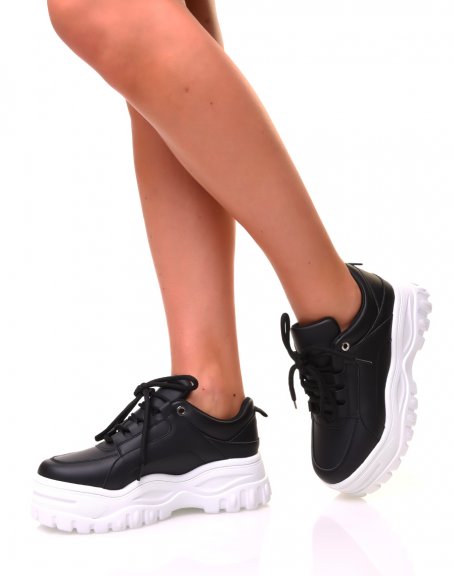 Black platform sneakers