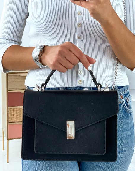 Black satchel style handbag