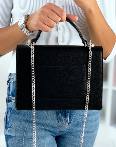 Black satchel style handbag