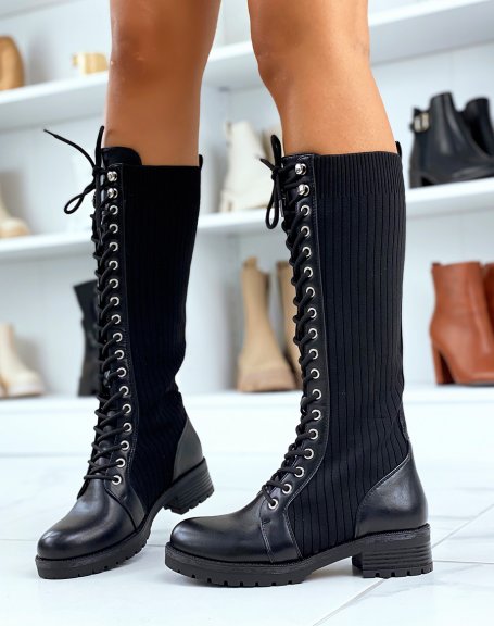 Black sock-effect boots