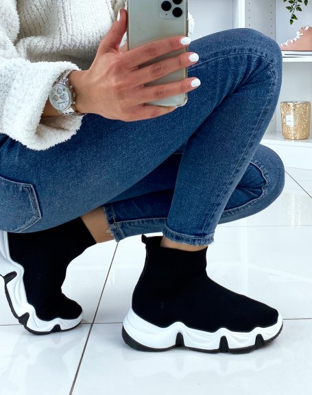 Black sock sneakers