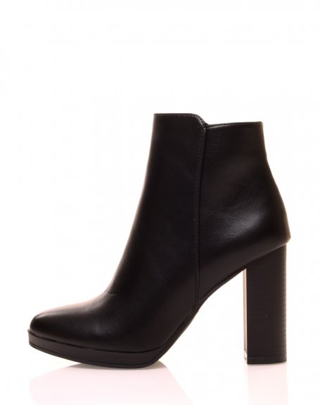 Black square heel ankle boots