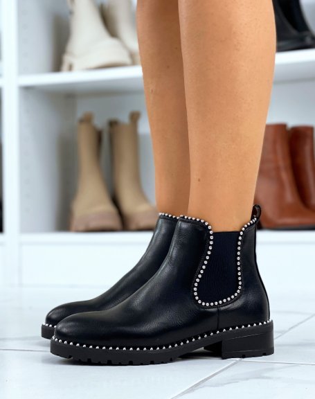 Black studded Chelsea boots