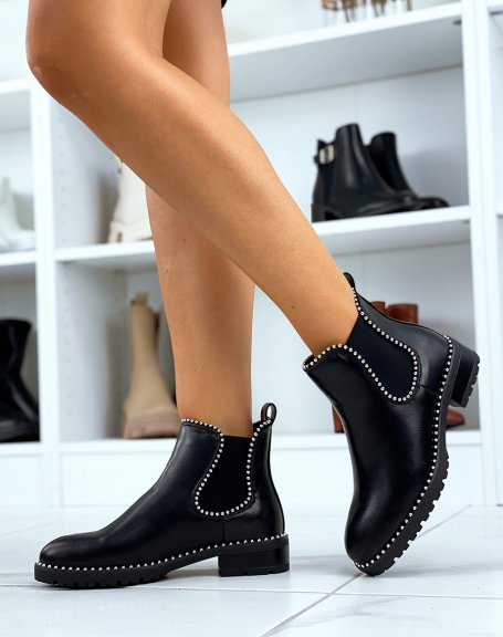Black studded Chelsea boots