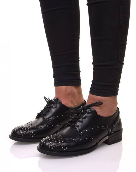 Black studded derby shoes