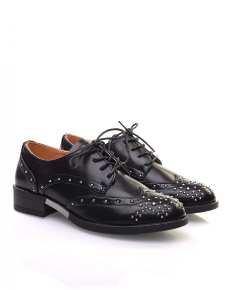 Black studded derby shoes