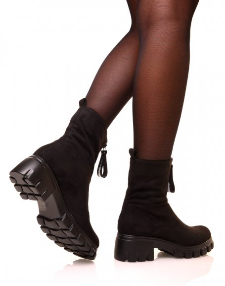 Black suedette ankle boots