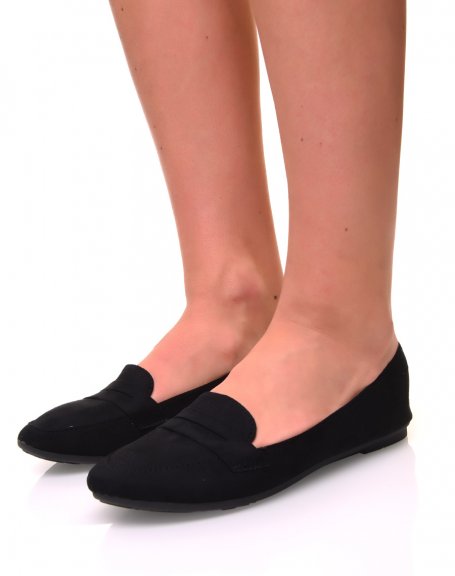 Black suedette loafers
