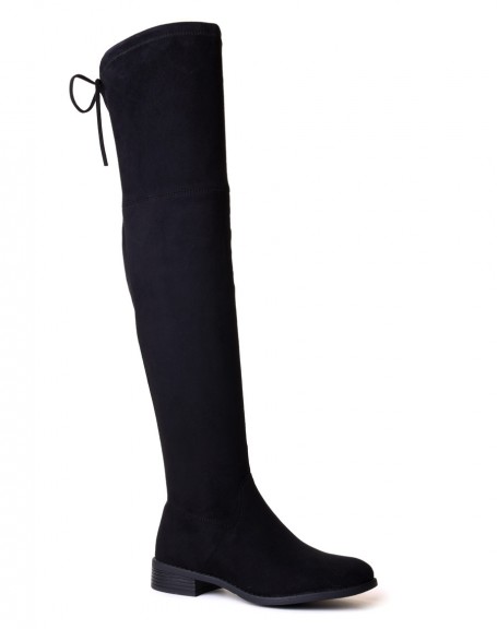 Black suedette over-the-knee boots