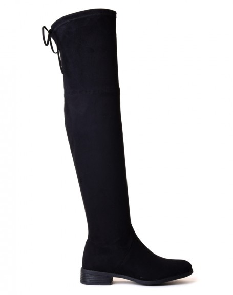 Black suedette over-the-knee boots