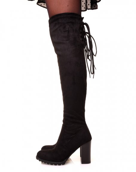 Black suedette over the knee boots
