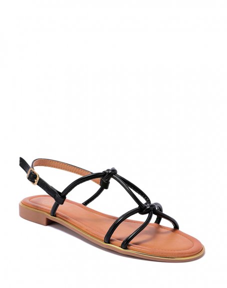 Black Tied Strappy Sandals