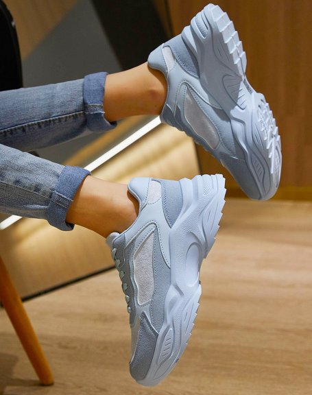 Blue chunky sole sneakers