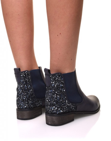 Blue glitter Chelsea boots